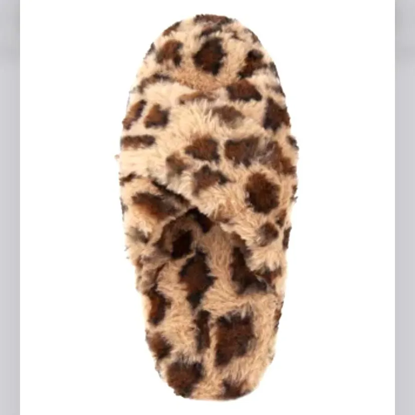 Women's CrissCross Flats Fuzzy Furry Slippers