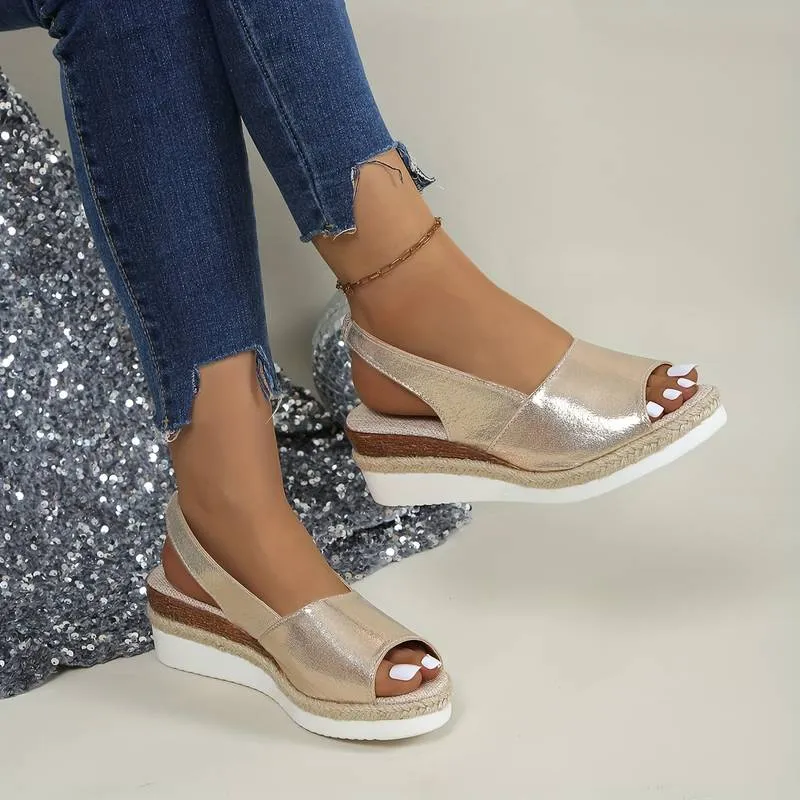 Women's Slip-on Ankle Strap Wedge Sandals