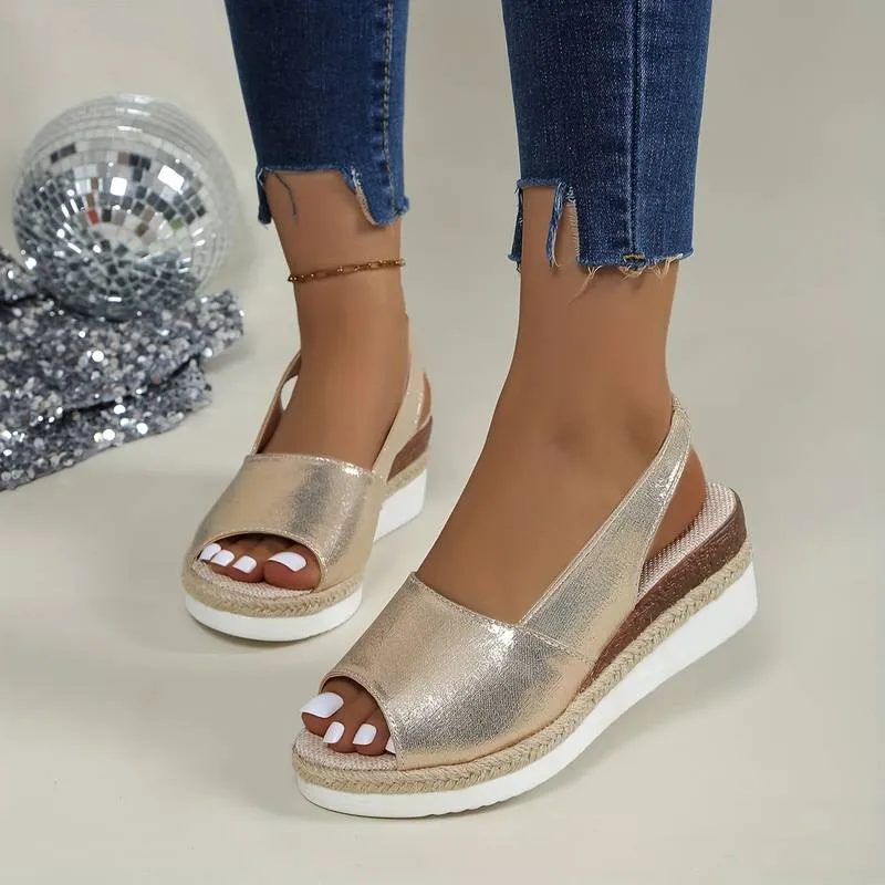 Women's Slip-on Ankle Strap Wedge Sandals